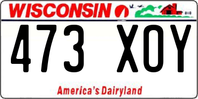 WI license plate 473XOY