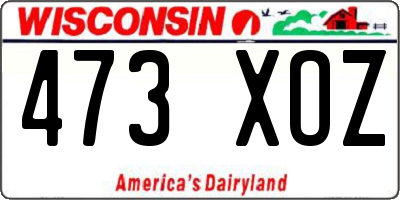 WI license plate 473XOZ