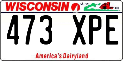 WI license plate 473XPE