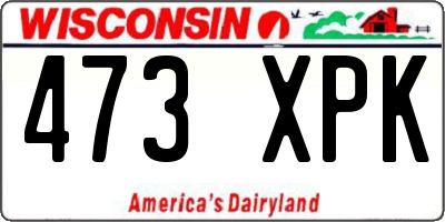 WI license plate 473XPK