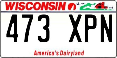 WI license plate 473XPN