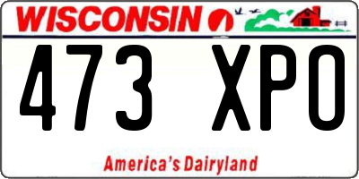 WI license plate 473XPO