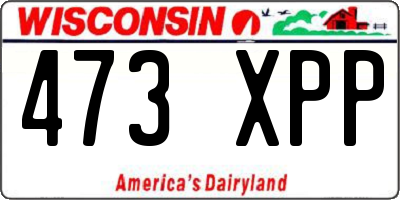 WI license plate 473XPP