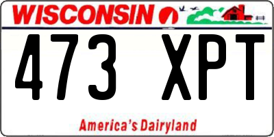 WI license plate 473XPT