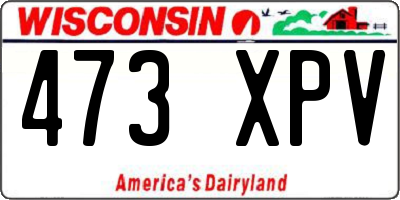 WI license plate 473XPV