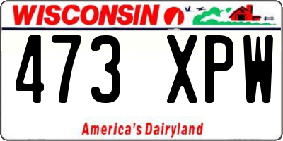 WI license plate 473XPW