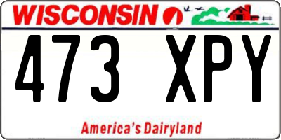 WI license plate 473XPY