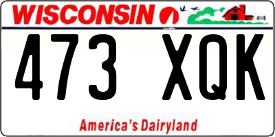 WI license plate 473XQK