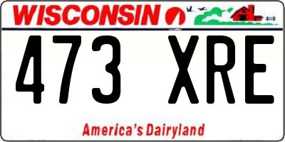 WI license plate 473XRE