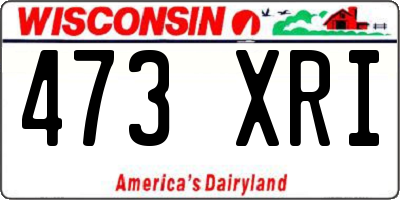 WI license plate 473XRI