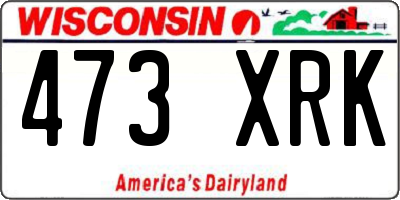 WI license plate 473XRK