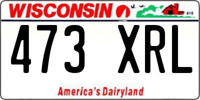 WI license plate 473XRL