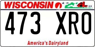 WI license plate 473XRO
