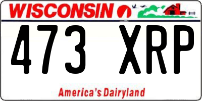 WI license plate 473XRP