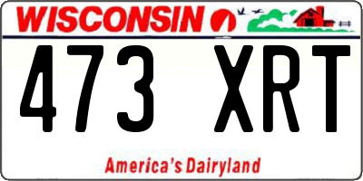 WI license plate 473XRT