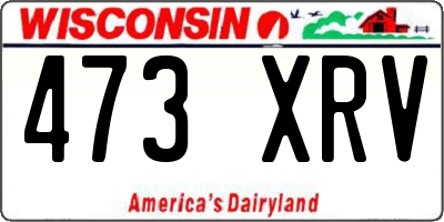 WI license plate 473XRV