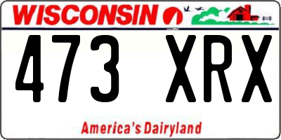 WI license plate 473XRX