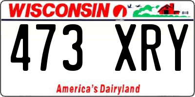 WI license plate 473XRY