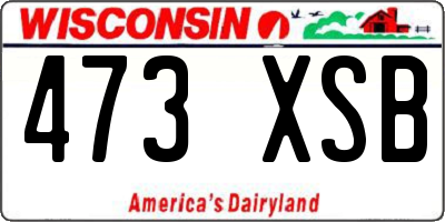 WI license plate 473XSB