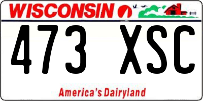 WI license plate 473XSC