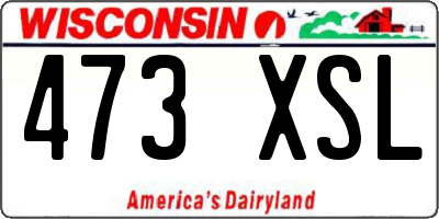 WI license plate 473XSL