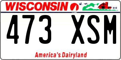 WI license plate 473XSM