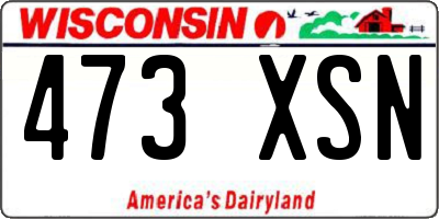 WI license plate 473XSN