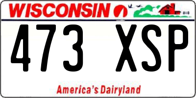 WI license plate 473XSP
