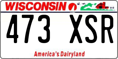WI license plate 473XSR