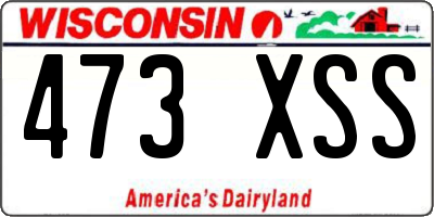 WI license plate 473XSS