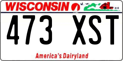 WI license plate 473XST