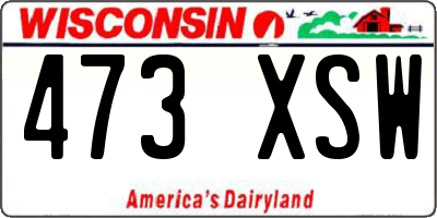 WI license plate 473XSW