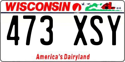 WI license plate 473XSY