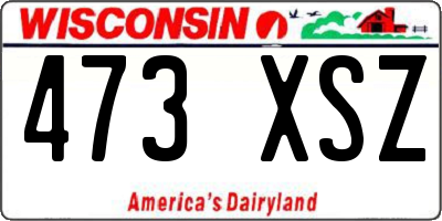 WI license plate 473XSZ