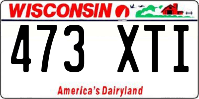 WI license plate 473XTI