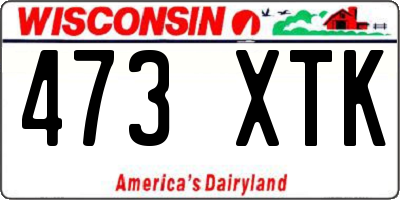WI license plate 473XTK