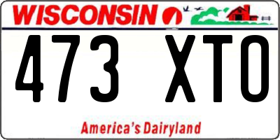 WI license plate 473XTO