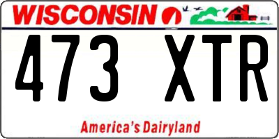 WI license plate 473XTR