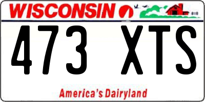 WI license plate 473XTS