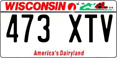 WI license plate 473XTV