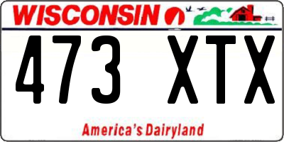WI license plate 473XTX