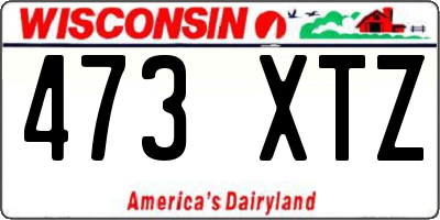 WI license plate 473XTZ