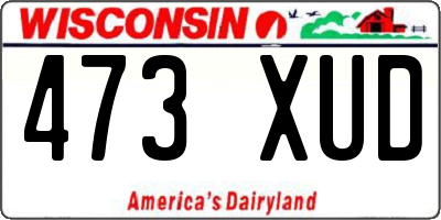 WI license plate 473XUD