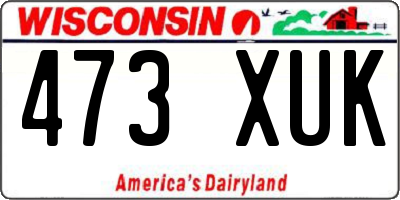 WI license plate 473XUK
