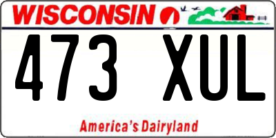 WI license plate 473XUL