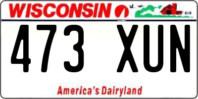 WI license plate 473XUN