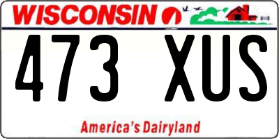 WI license plate 473XUS