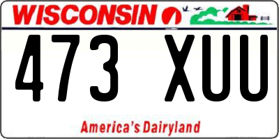 WI license plate 473XUU