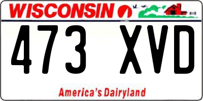 WI license plate 473XVD