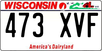 WI license plate 473XVF